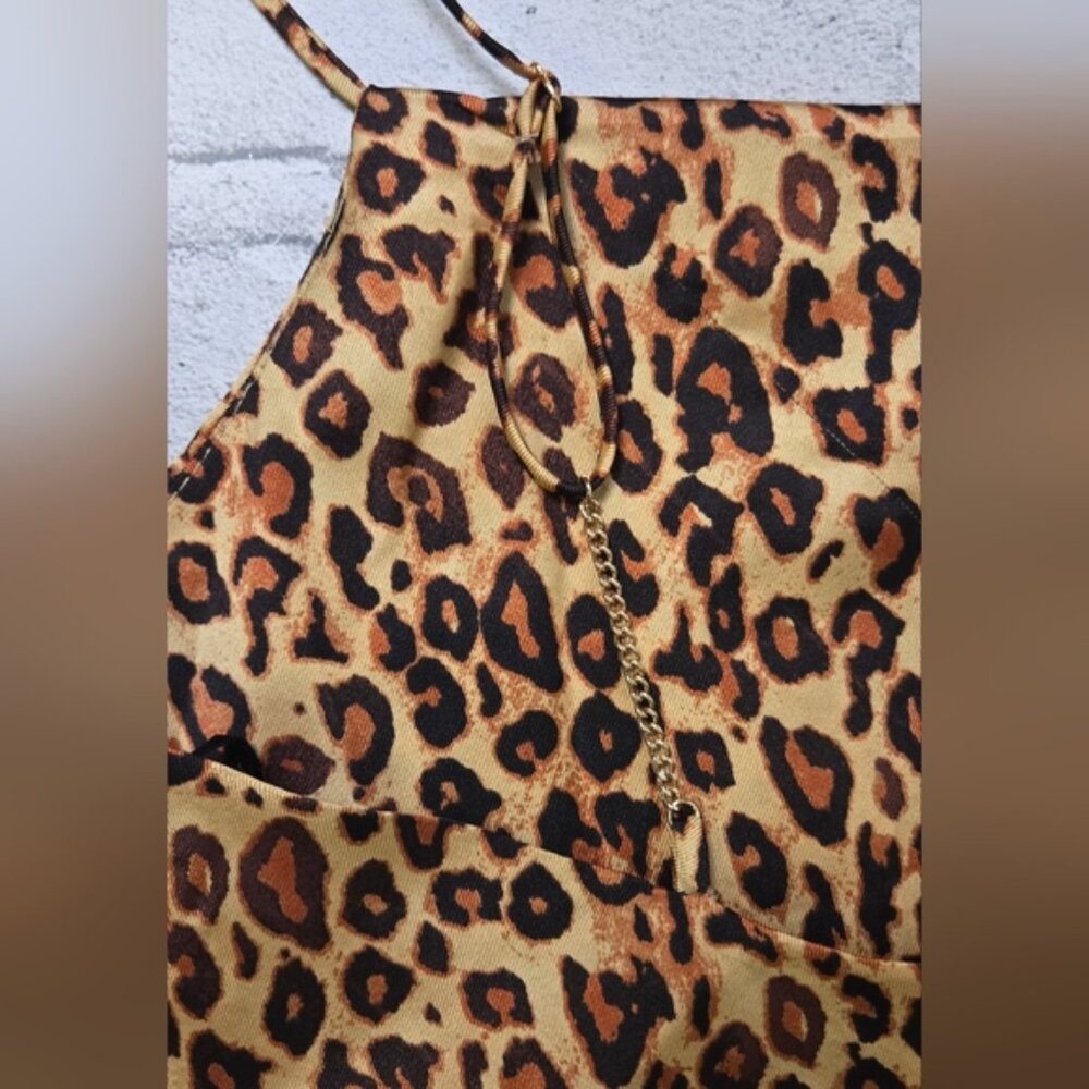 Zara Leopard Print Satin Cowl Neck Camisole Top Women’s Medium - Picture 5 of 8